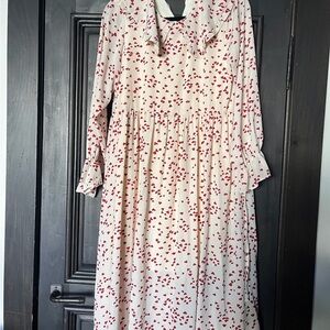 Heart Long Sleeve Dress with collar